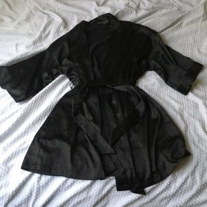 Black silk robe **NEVER WORN!**